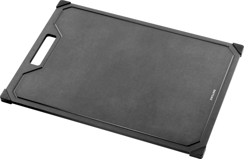 ZWILLING 42 x 30 cm Fibrewood Chopping Board with Juice Groove, Non-Slip, Dishwasher Safe, Black - Image 1